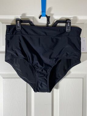Lands' End Black High Waist Bikini Bottoms